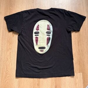 Men's Black No-Face Spirited Away  Loewe Kaonashi Anime Size Medium M T-shirt